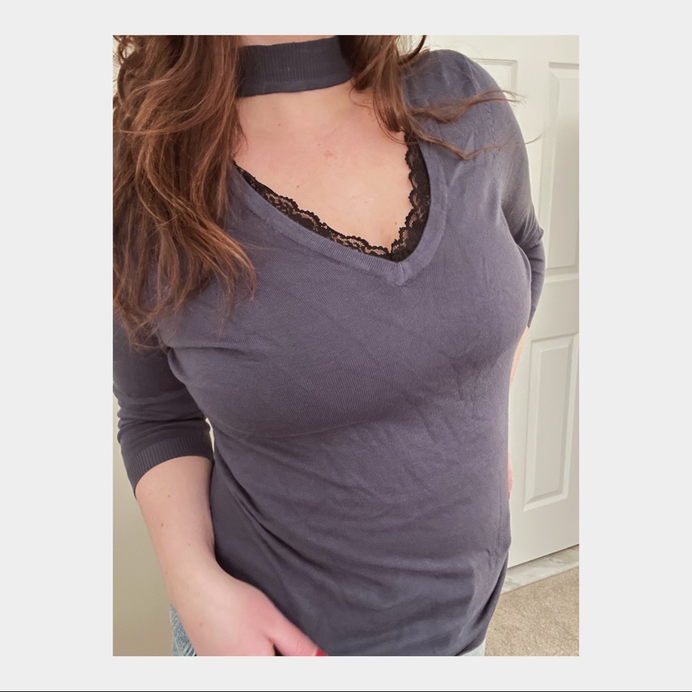 NWT Torrid Choker Sweater with Lace Trim